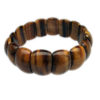 Golden Brown Tiger's Eye Large Panel Stones Stretchable Bracelet