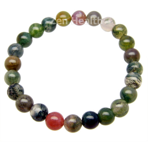 Moss Agate Bracelet With Chakra Healing Stones