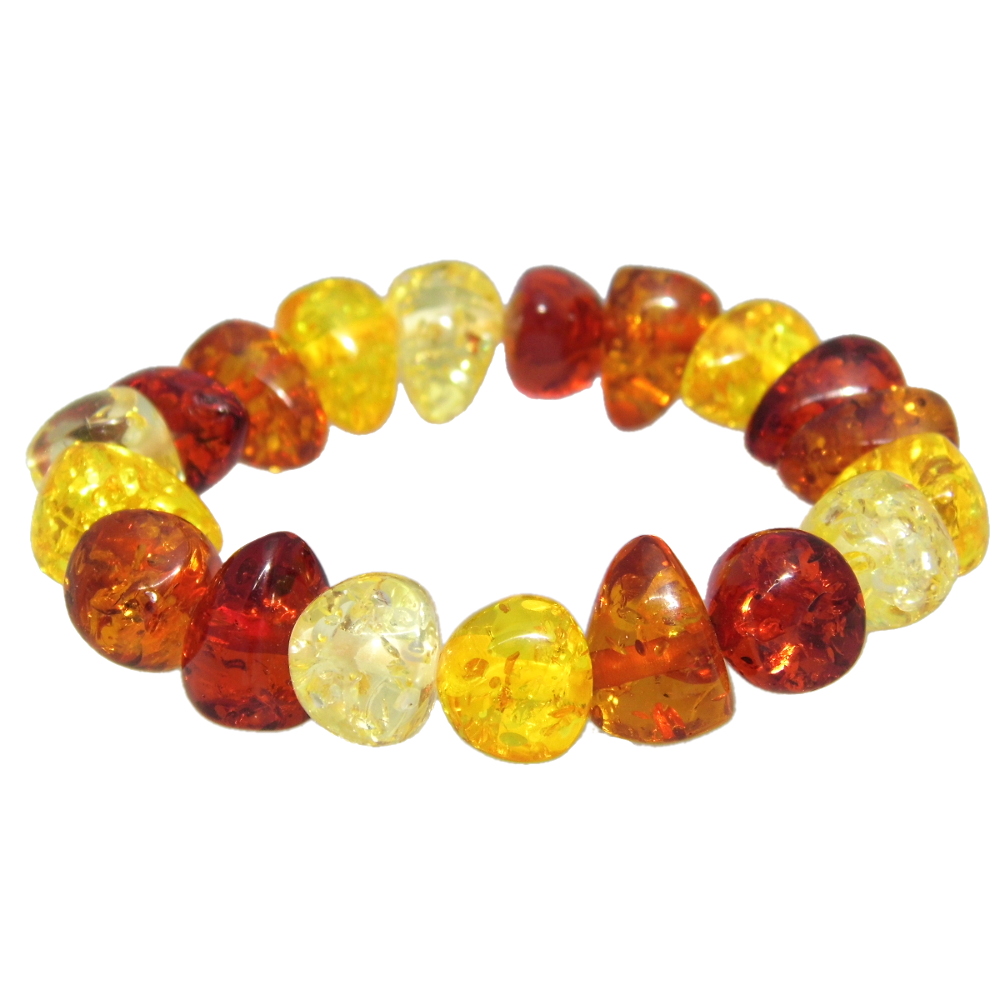 Large Stone Baltic Amber Quality Polished Bracelet - Design 1