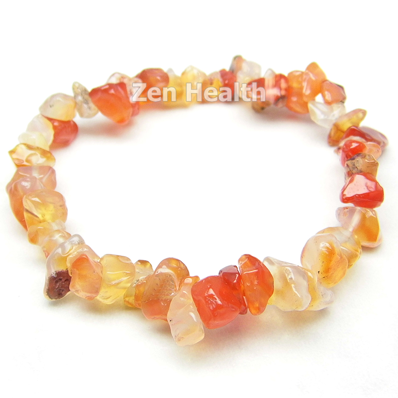 Natural Carnelian Gemstone Bracelet Elasticated