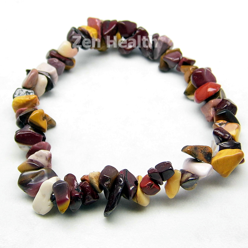 Natural Mookaite Jasper Gemstone Bracelet Elasticated