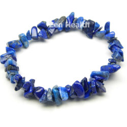 Natural Lapis Lazuli Chipped Gemstone Bracelet Elasticated