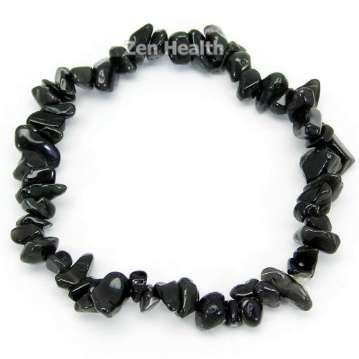 Natural Black Onyx Chipped Stretchable Bracelet