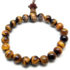Golden Brown Tiger's Eye Gemstone Bracelet Round Stones
