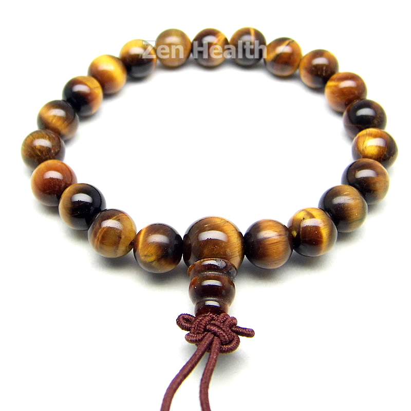 Golden Brown Tiger's Eye Gemstone Bracelet Round Stones