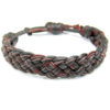 Jewellery - Black and Red Leather Braided Bracelet - Adjustable