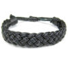 Black Braided Leather Adjustable Bracelet