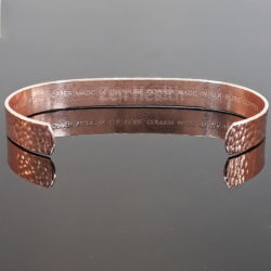 100% Pure Copper Bracelet Planished Effect Arthritis / Circulation Pain Relief