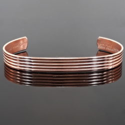 100% Pure Copper Bracelet Ribbed Design Arthritis / Circulation Pain Relief