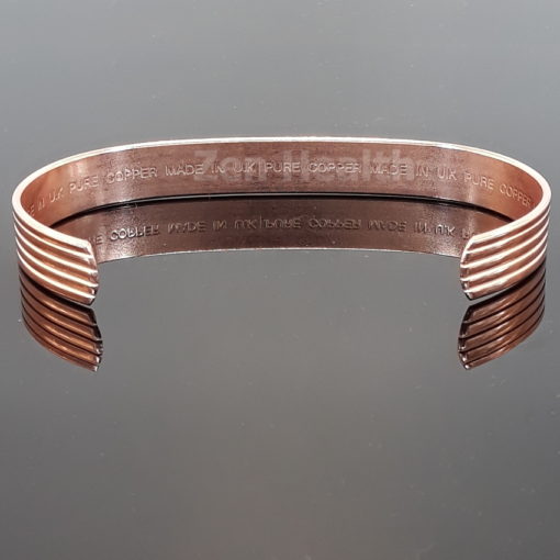 100% Pure Copper Bracelet Ribbed Design Arthritis / Circulation Pain Relief