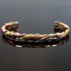 100% Pure Twisted Copper and Brass Magnetic Bracelet Arthritis and Circulation Pain Relief