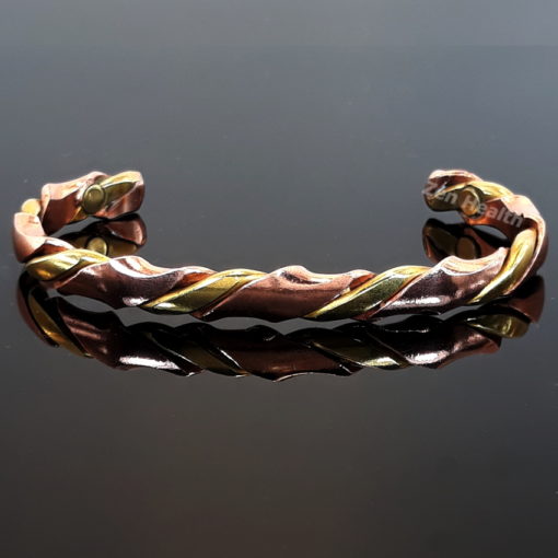 100% Pure Twisted Copper and Brass Magnetic Bracelet Arthritis and Circulation Pain Relief