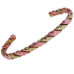 100% Pure Twisted Copper and Brass Bracelet Arthritis Circulation Pain Relief