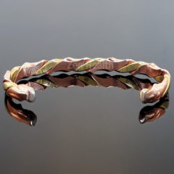 100% Pure Twisted Copper and Brass Magnetic Bracelet Arthritis and Circulation Pain Relief