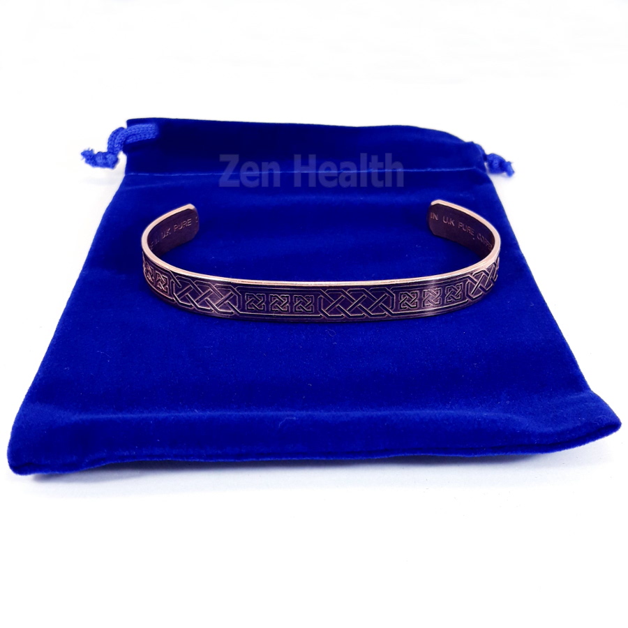 100% Pure Copper Bracelet With King Solomon Knot Arthritis Circulation Pain Relief