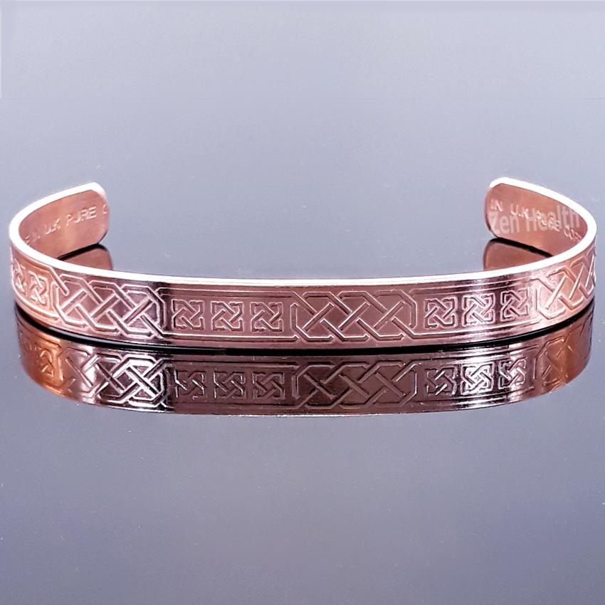 100% Pure Copper Bracelet With King Solomon Knot Arthritis Circulation Pain Relief