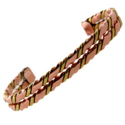 Pure Copper and Brass Twisted Inlayed Bracelet for Arthritis Circulation Pain Relief 