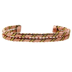 Pure Copper and Brass Twisted Inlayed Bracelet for Arthritis Circulation Pain Relief