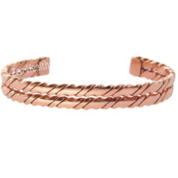 Pure Copper Twisted Inlayed Bracelet for Arthritis Circulation Pain Relief