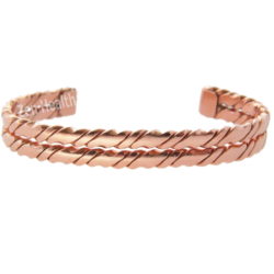 Pure Copper Twisted Inlayed Bracelet for Arthritis Circulation Pain Relief 