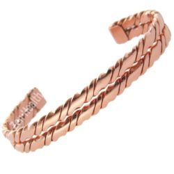 Pure Copper Twisted Inlayed Bracelet for Arthritis Circulation Pain Relief