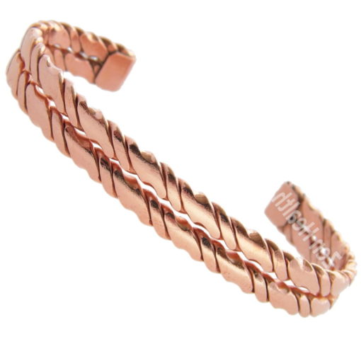 Pure Copper Twisted Inlayed Bracelet for Arthritis Circulation Pain Relief