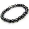 Magnetic Barrell and Round Hematite Stretchable Beaded Bracelet