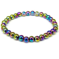 Magnetic Aurora Borealis Rainbow Hematite Stretchable Beaded