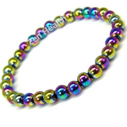 Magnetic Aurora Borealis Rainbow Hematite Stretchable Beaded 