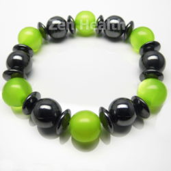 Natural Hematite Magnetic Healing Bracelet With Green Beads