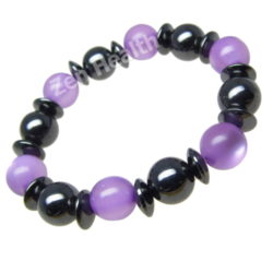 Natural Hematite Magnetic Healing Bracelet With Purple Beads