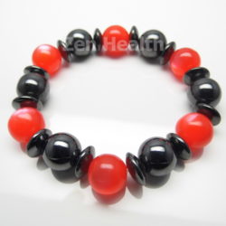 Natural Hematite Magnetic Healing Bracelet With Red Beads