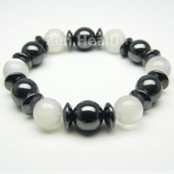 Natural Hematite Magnetic Healing Bracelet With White Beads