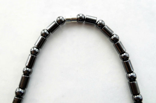 Magnetic Hematite Necklace - Barrel Beaded Design