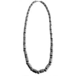 Magnetic Hematite Necklace - Barrel Beaded Design