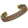 Magnetic Silver and Copper Twist Design Bracelet - Medium Size