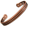 Magnetic Copper Bracelet With Three Bands Design - Medium Size