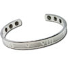 Magnetic Silver Tone Bracelet With Roman Design - Medium Size
