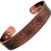 Magnetic Copper Bracelet With Thistle Design - Medium Size