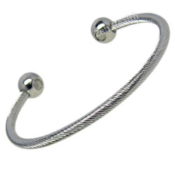 Magnetic Stainless Steel Rope Torque Bracelet -  Medium Size