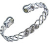 Magnetic Silver Tone Bracelet With Crystals and Two Magnets - Ladies Size