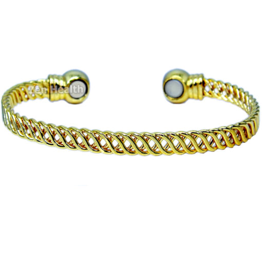 Magnetic Gold Plated Bracelet  Weave Design - Ladies Size