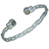 Magnetic Silver Tone Bracelet With Criss-Cross Design - Ladies Size