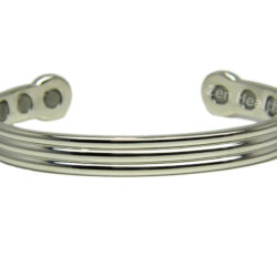 Magnetic Bracelet - Shiny Silver Chrome Design - Large Size