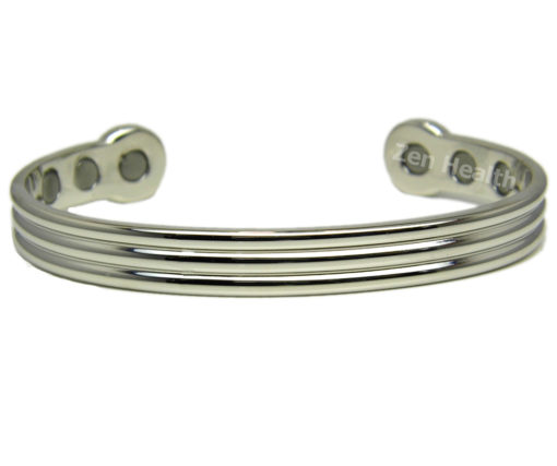 Magnetic Bracelet - Shiny Silver Chrome Design - Large Size