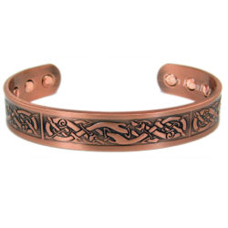 Magnetic Copper Bracelet With Phoenix Celtic Design  - Medium Size