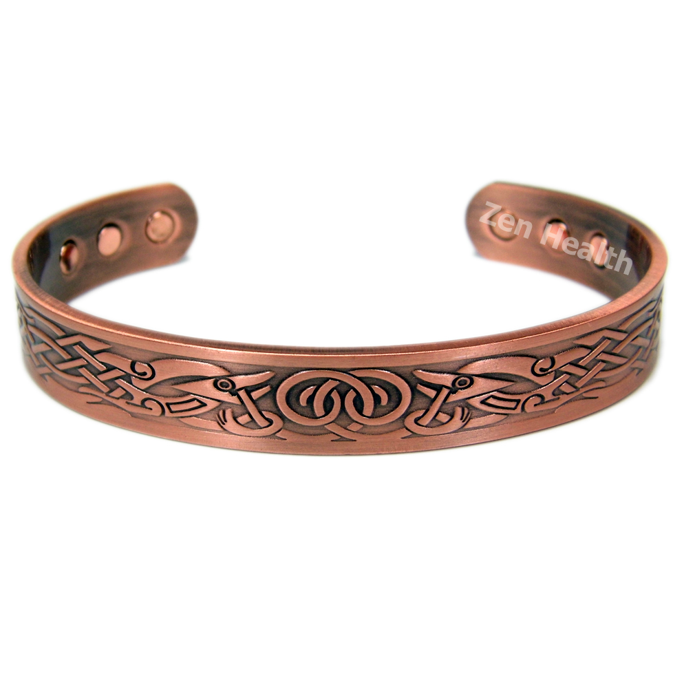 Magnetic Copper Bracelet With Phoenix Design - Large Size