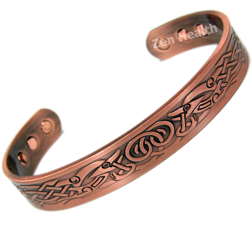 Magnetic Copper Bracelet With Phoenix Design - Large Size