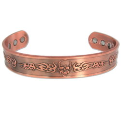 Magnetic Copper Bracelet Skull Design With Gift Bag - Large Size