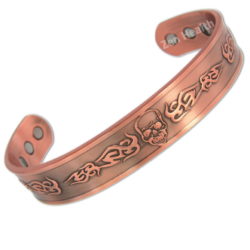 Magnetic Copper Bracelet Skull Design With Gift Bag - Large Size